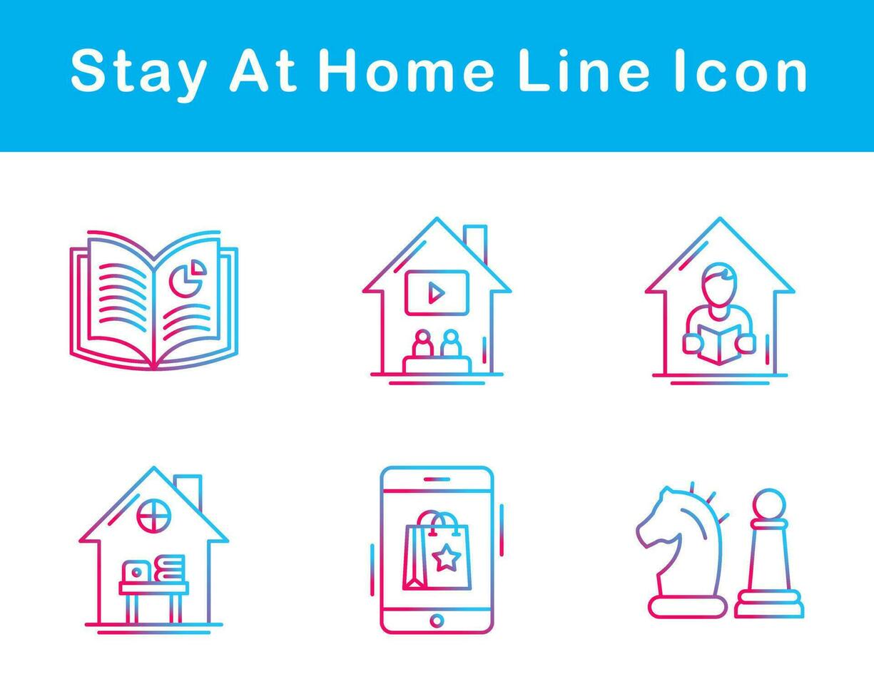 Stay At Home Vector Icon Set