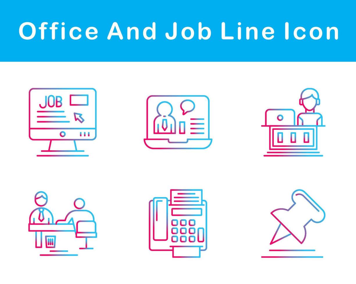 Work Office And Job Vector Icon Set