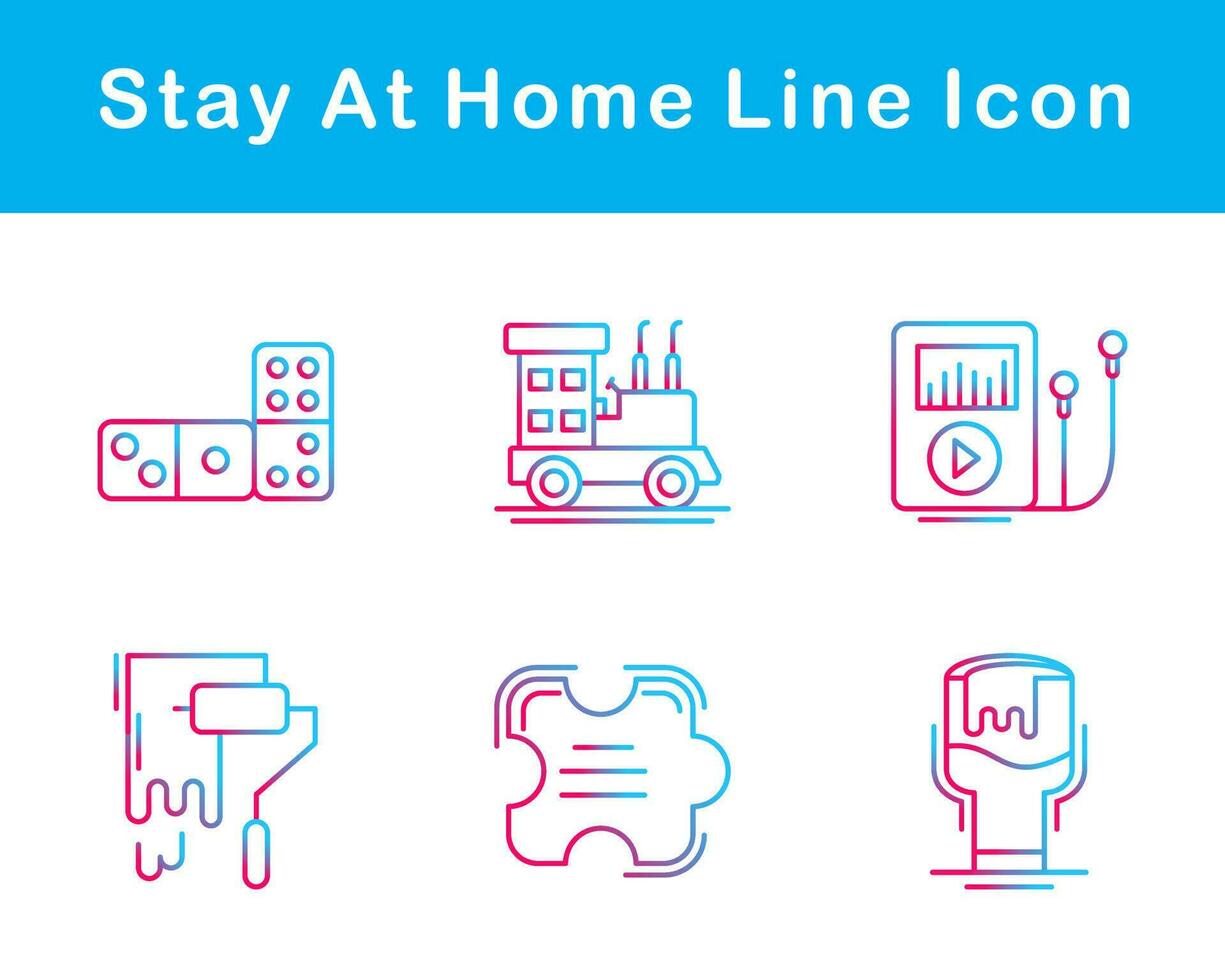 Stay At Home Vector Icon Set