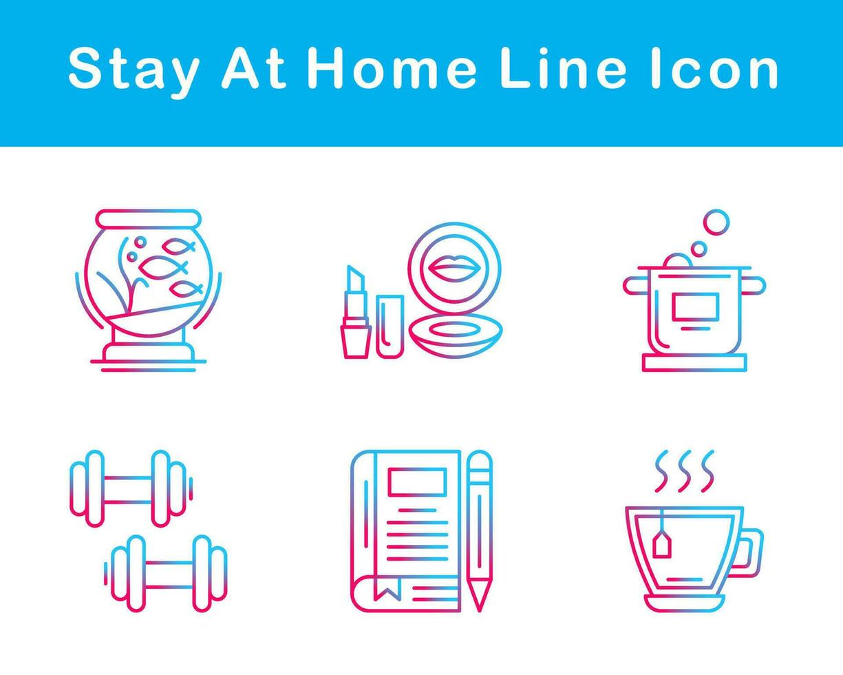 Stay At Home Vector Icon Set