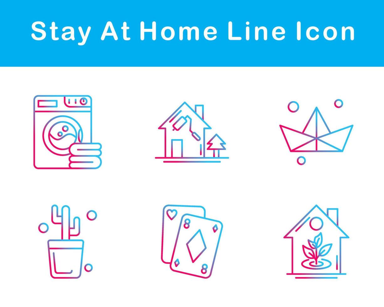 Stay At Home Vector Icon Set