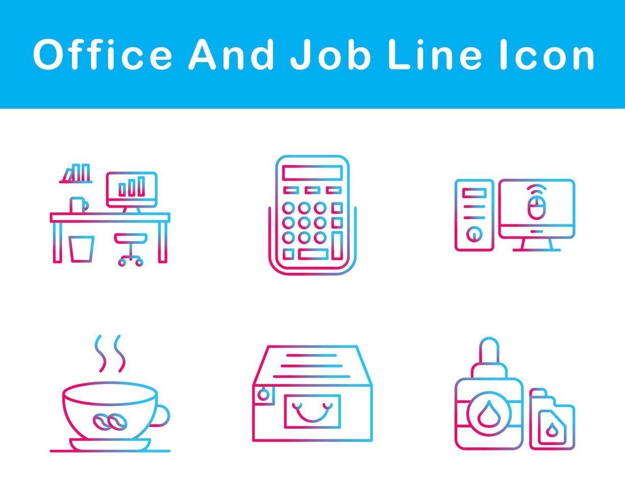 Work Office And Job Vector Icon Set