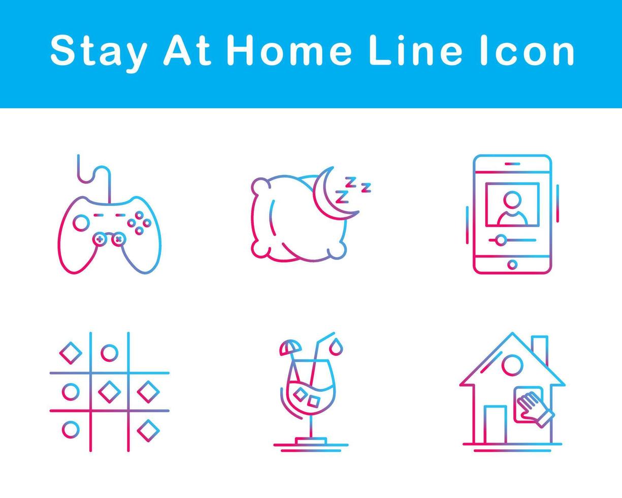 Stay At Home Vector Icon Set