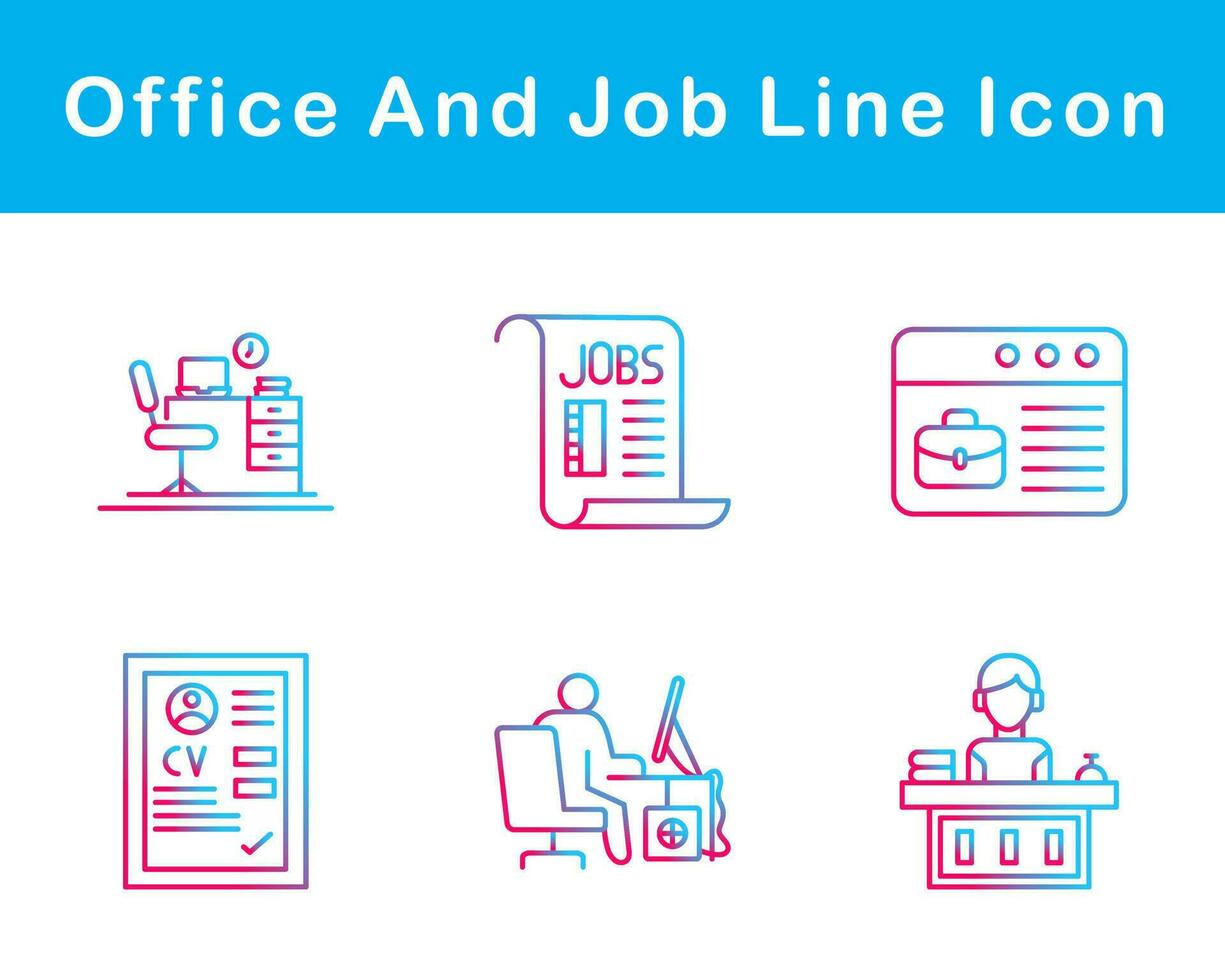 Work Office And Job Vector Icon Set