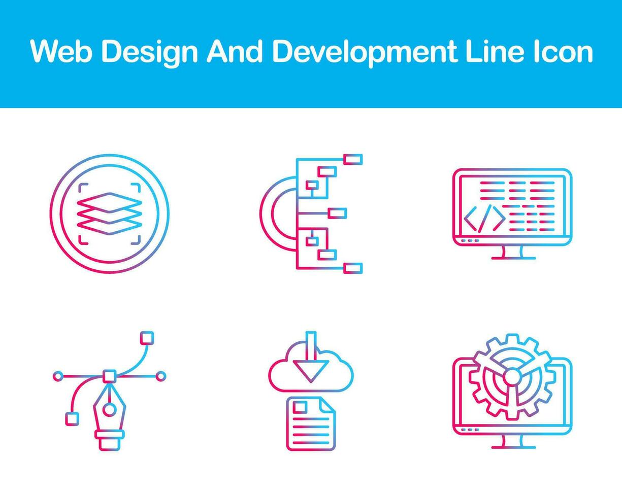 Web Design And Development Vector Icon Set