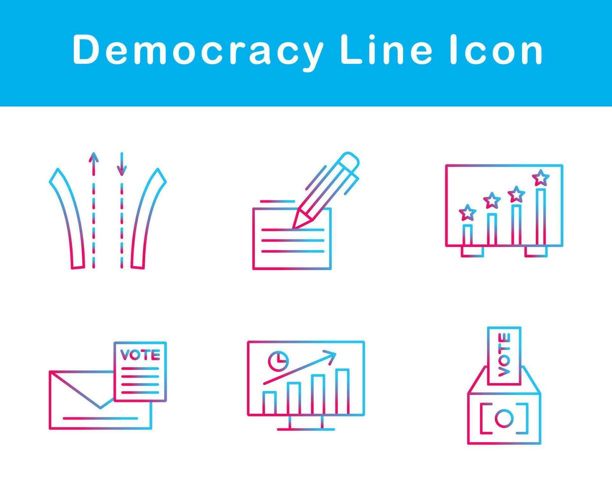 democracia vector icono conjunto