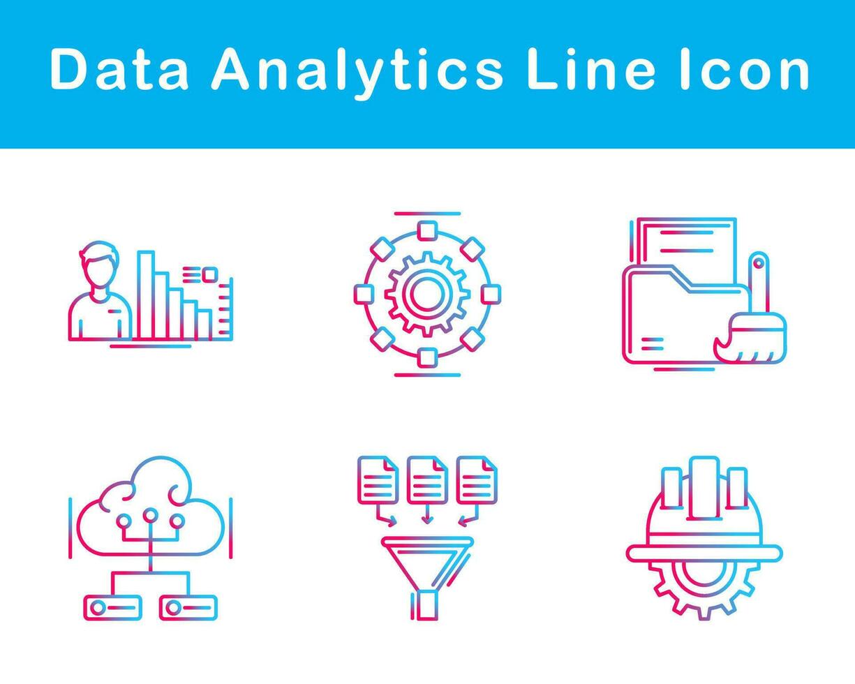 datos analítica vector icono conjunto