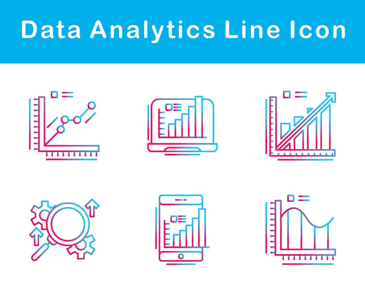 datos analítica vector icono conjunto