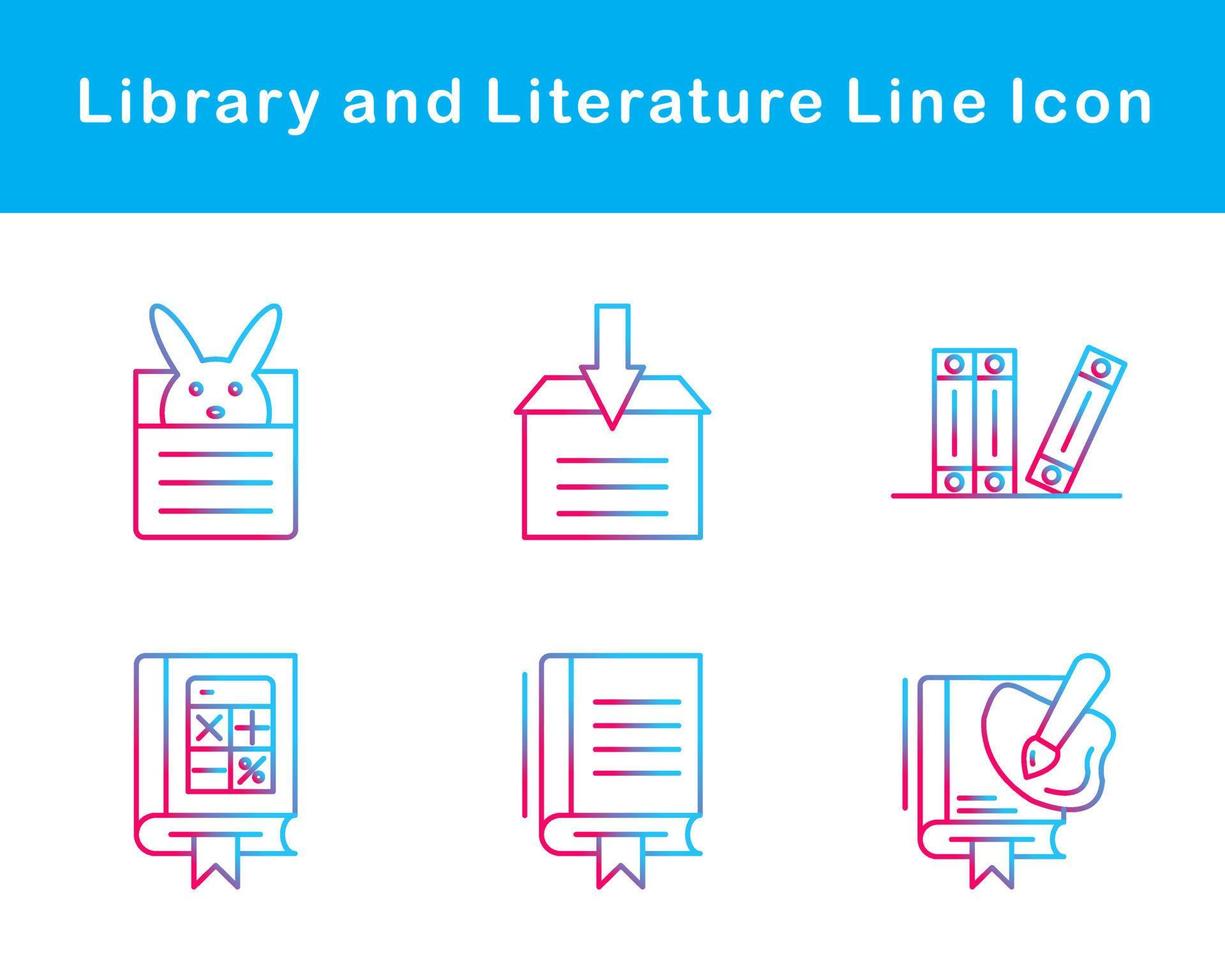 Library And Literature Vector Icon Set