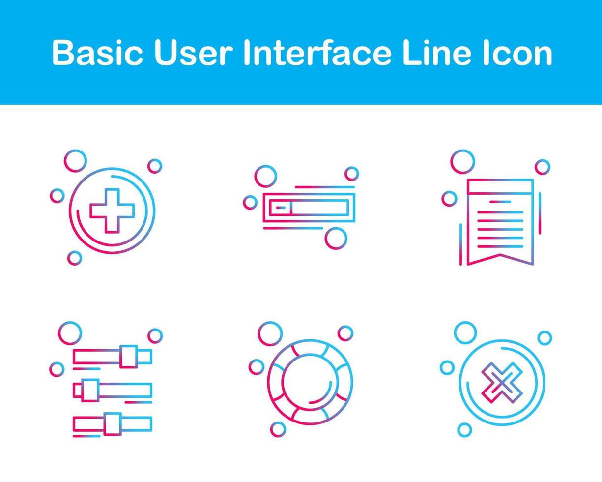 básico usuario interfaz vector icono conjunto