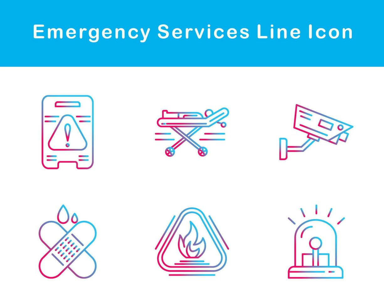 emergencia servicios vector icono conjunto