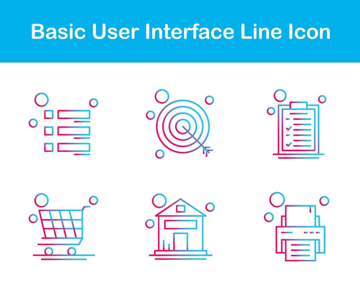 Basic User Interface Vector Icon Set