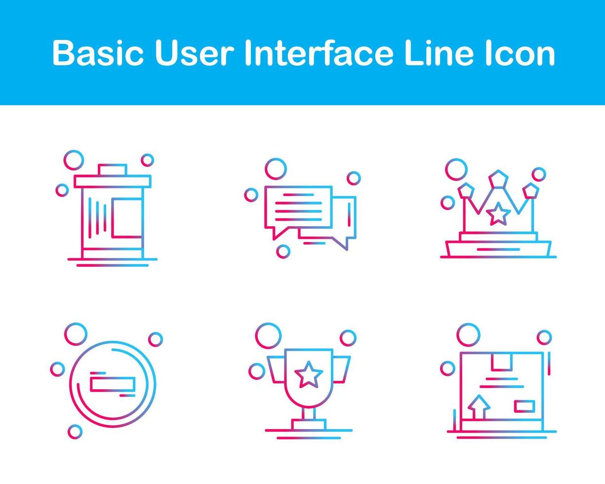 Basic User Interface Vector Icon Set