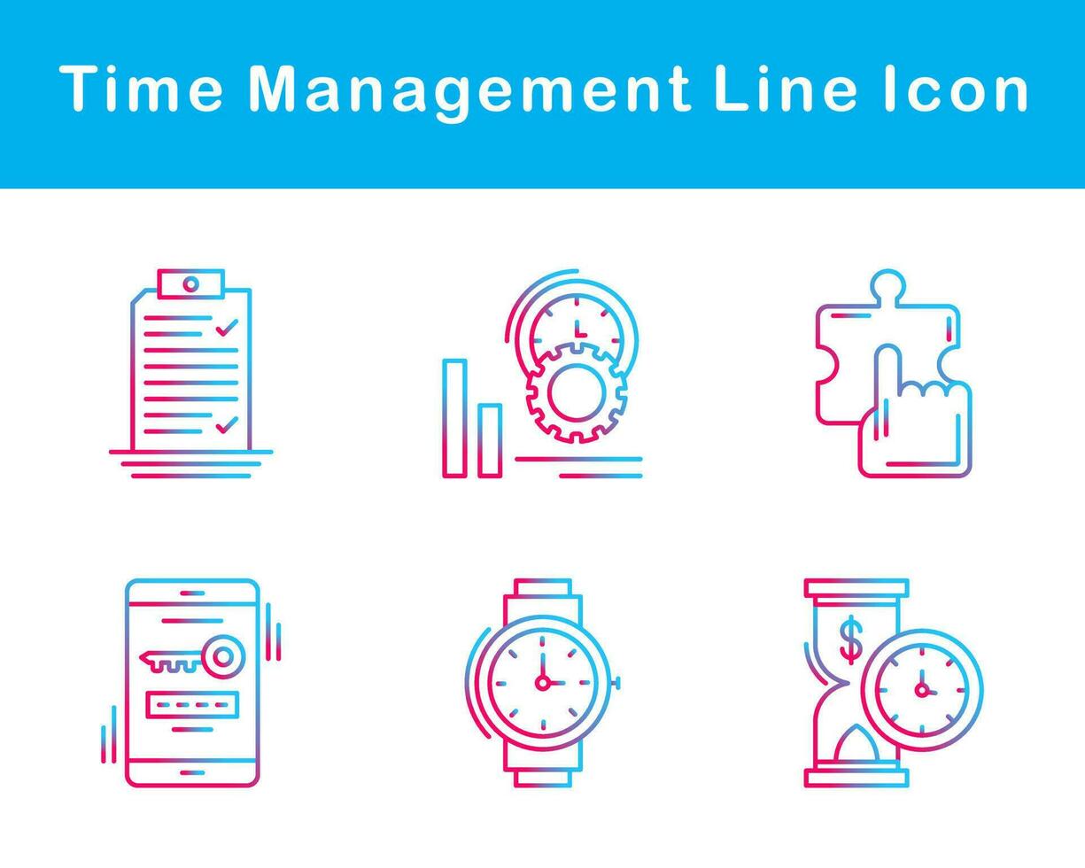 Time Management Vector Icon Set