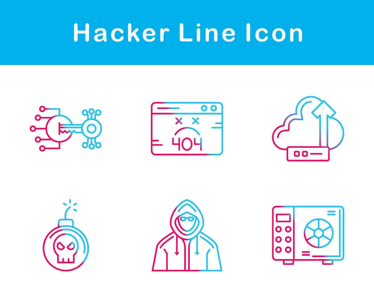 conjunto de iconos de vector de hacker