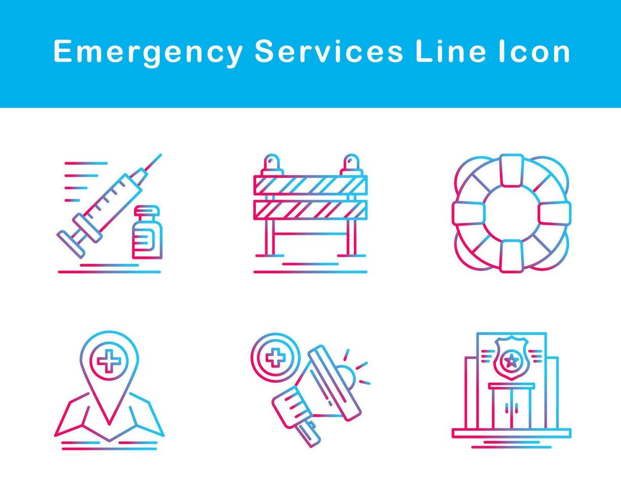 emergencia servicios vector icono conjunto