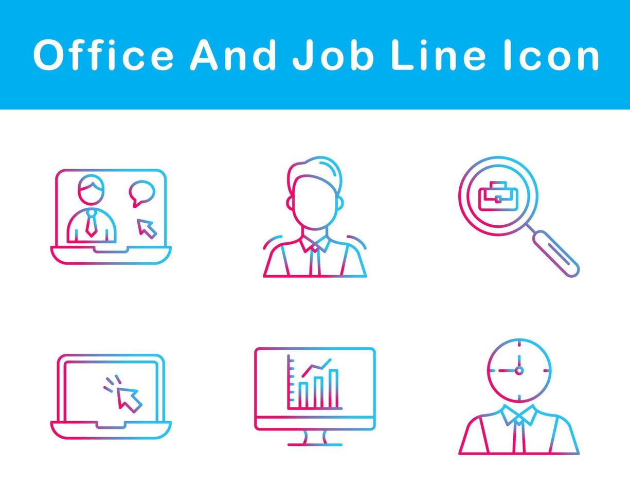 Work Office And Job Vector Icon Set