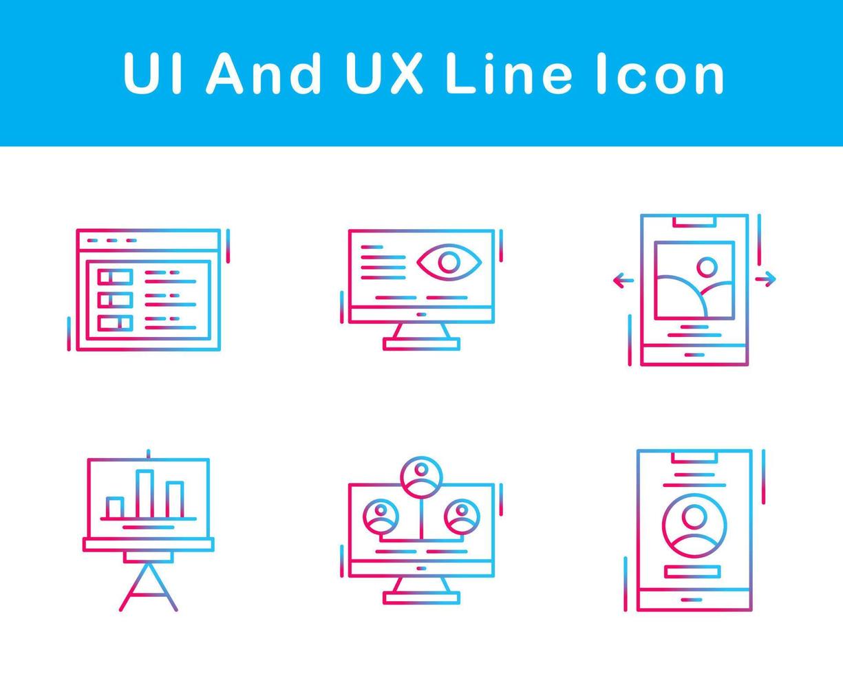 ui y ux vector icono conjunto