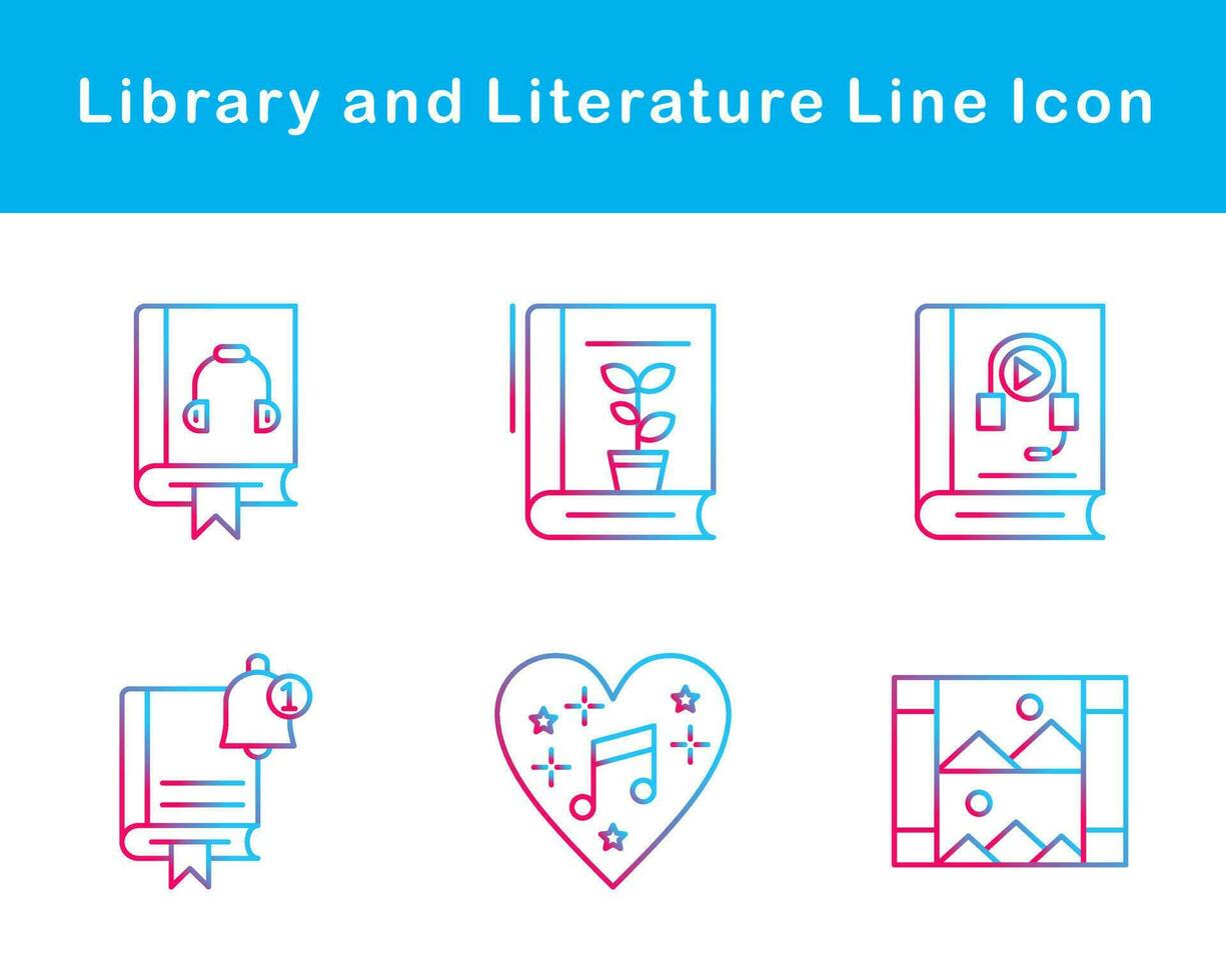 biblioteca y literatura vector icono conjunto