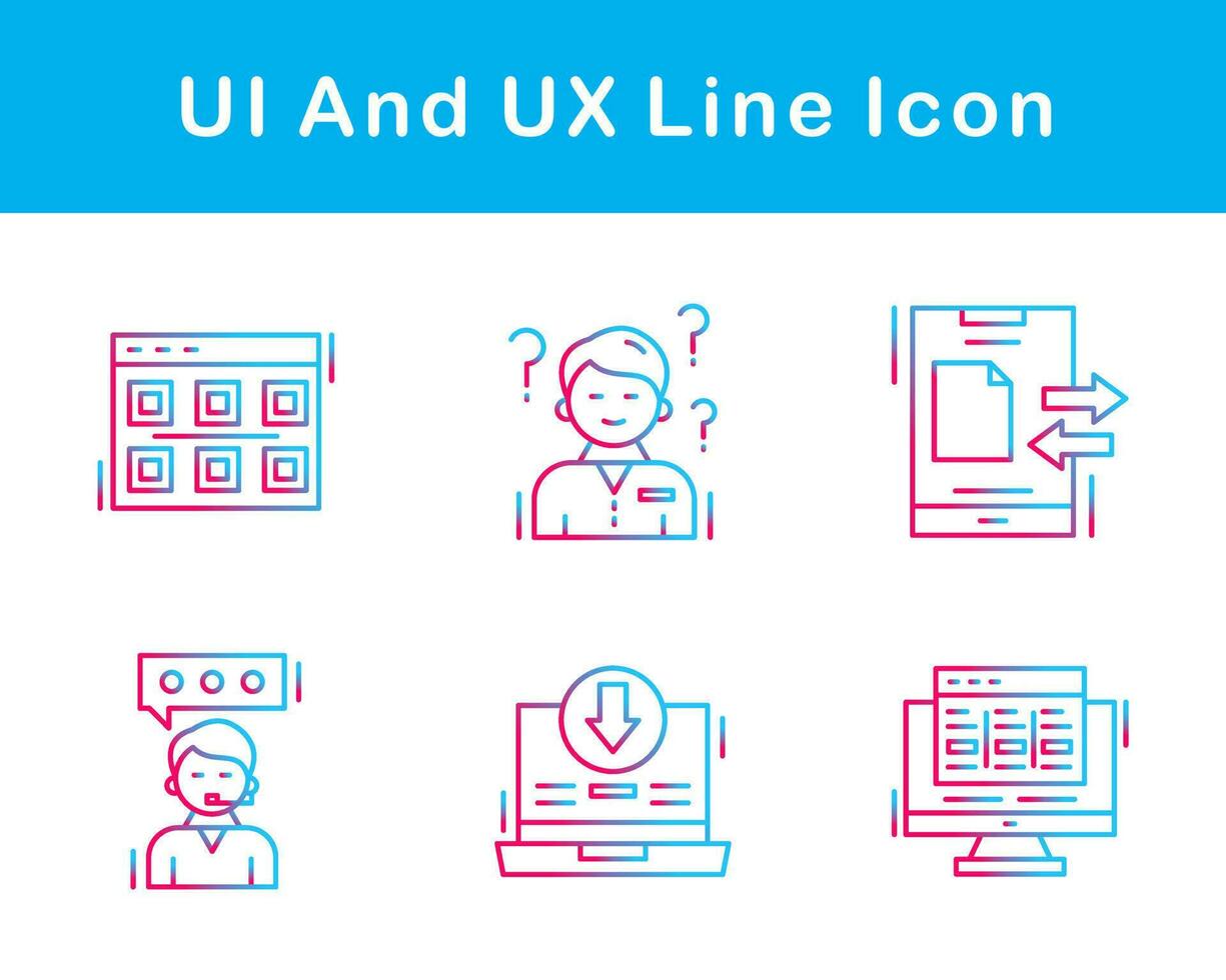 ui y ux vector icono conjunto