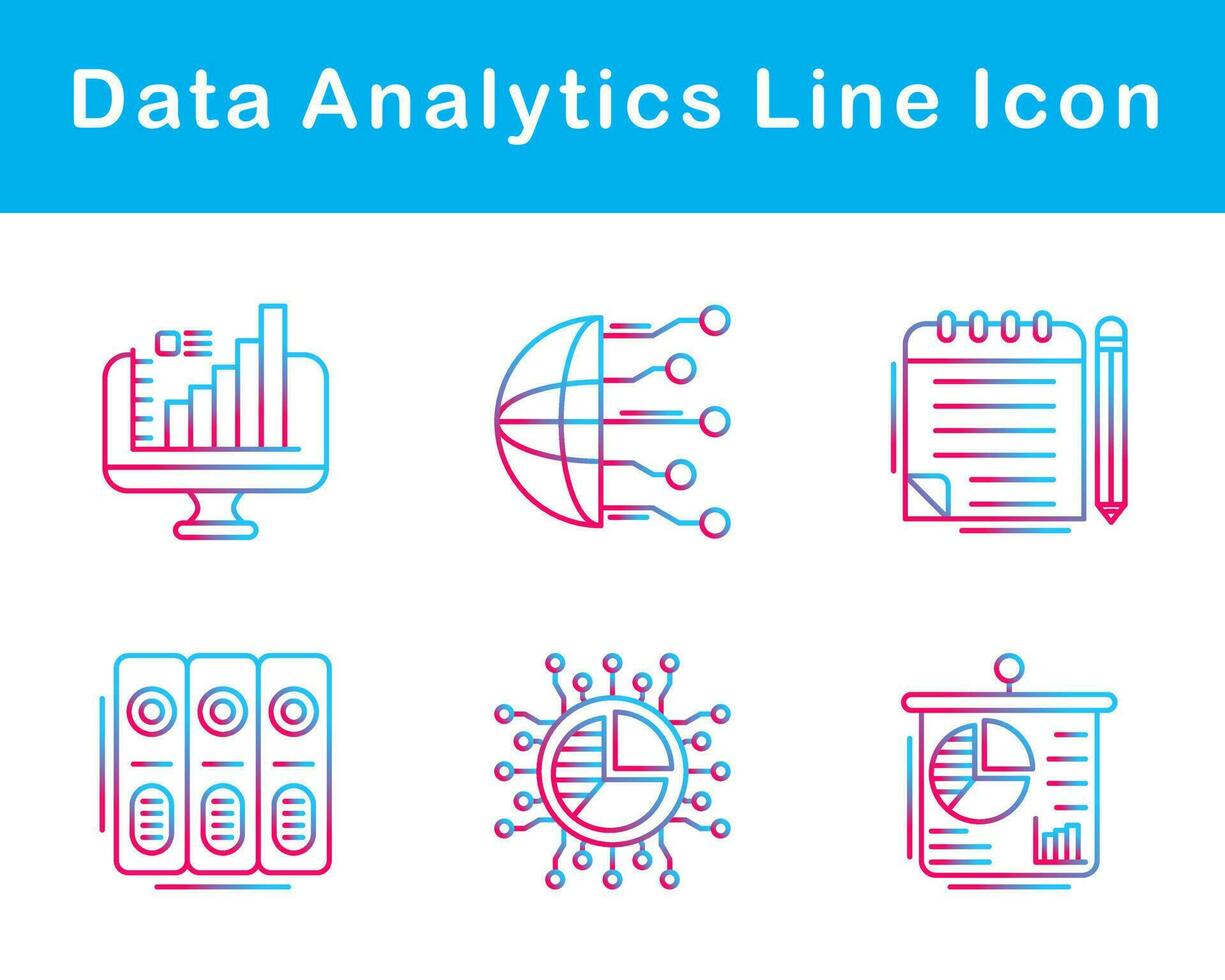 datos analítica vector icono conjunto