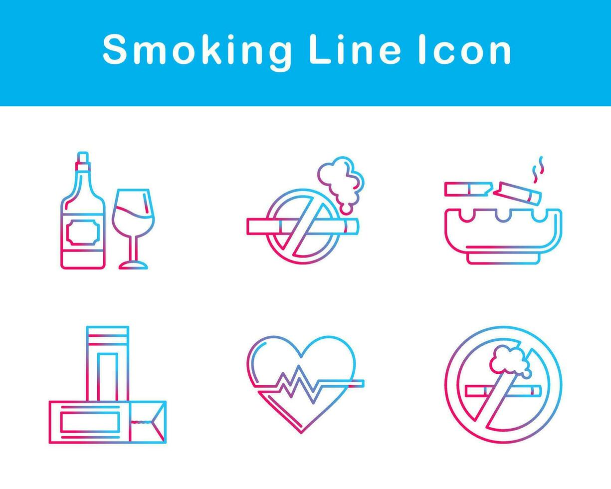 de fumar vector icono conjunto