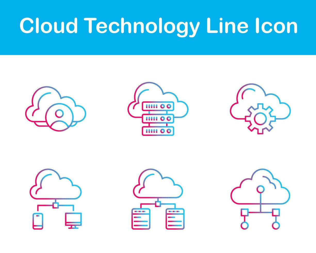 Cloud Technology Vector Icon Set