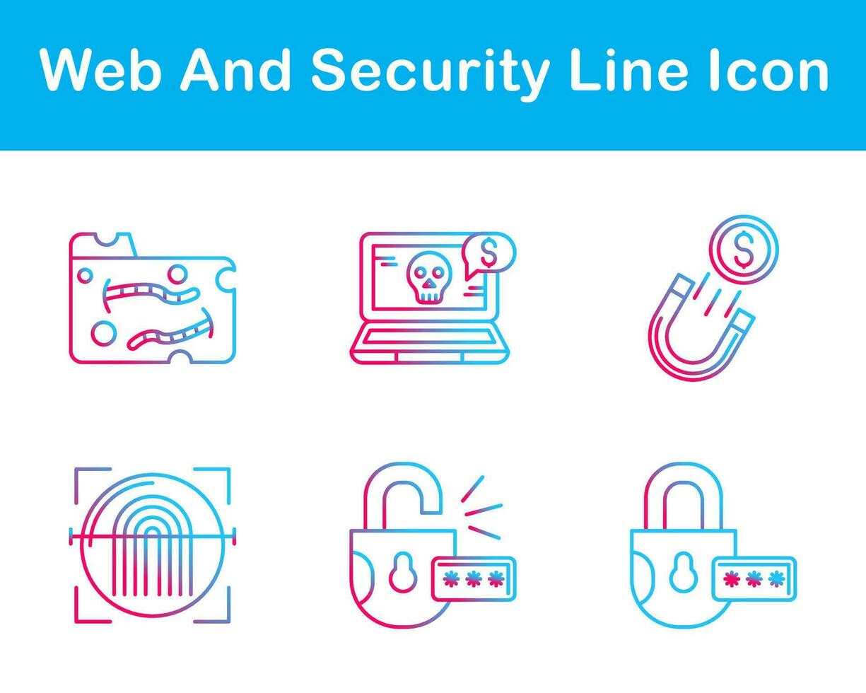 web y seguridad vector icono conjunto