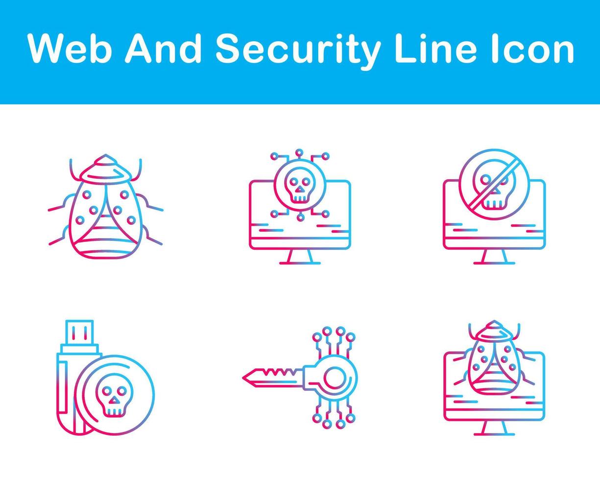 web y seguridad vector icono conjunto