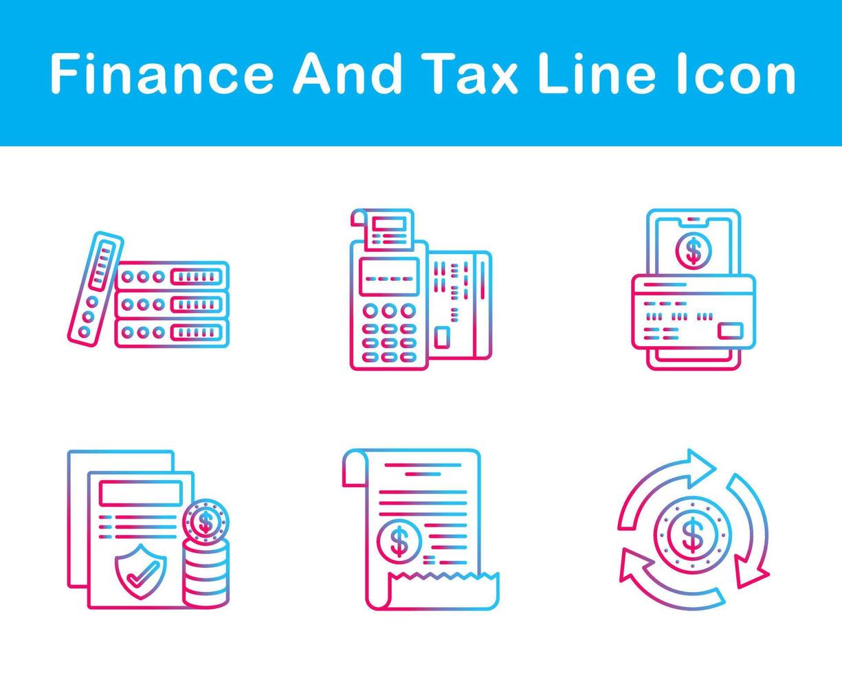 Finanzas y impuesto vector icono conjunto