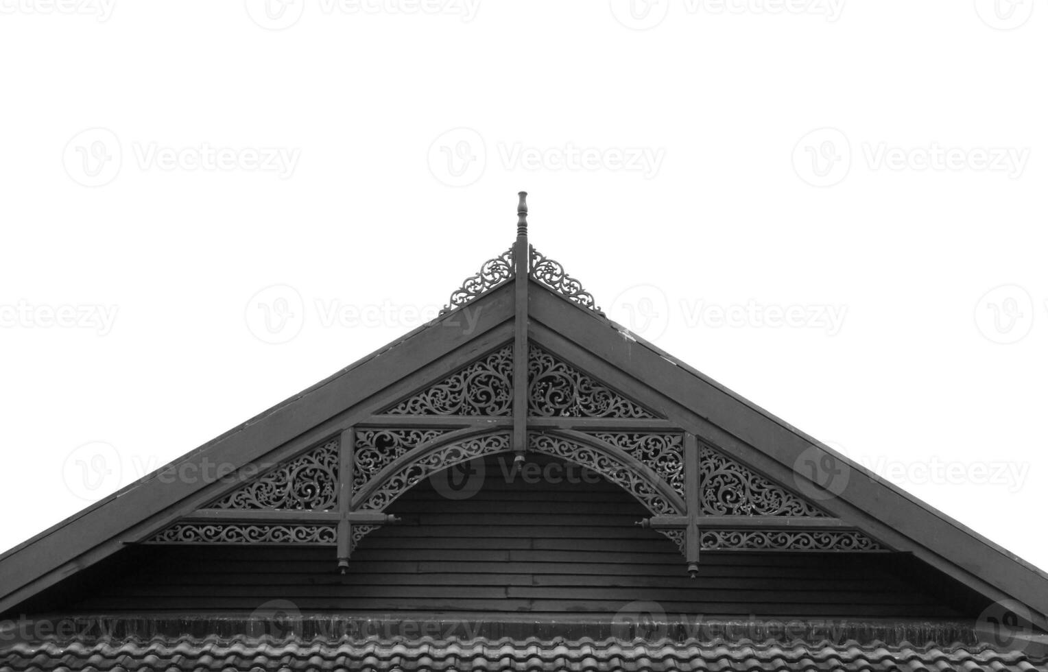 clásico aguilón casa arquitectura estilo Tailandia en blanco antecedentes foto