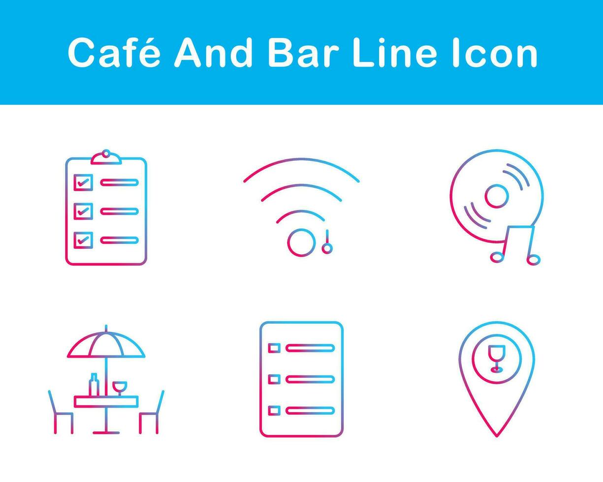 Cafe And Bar Vector Icon Set
