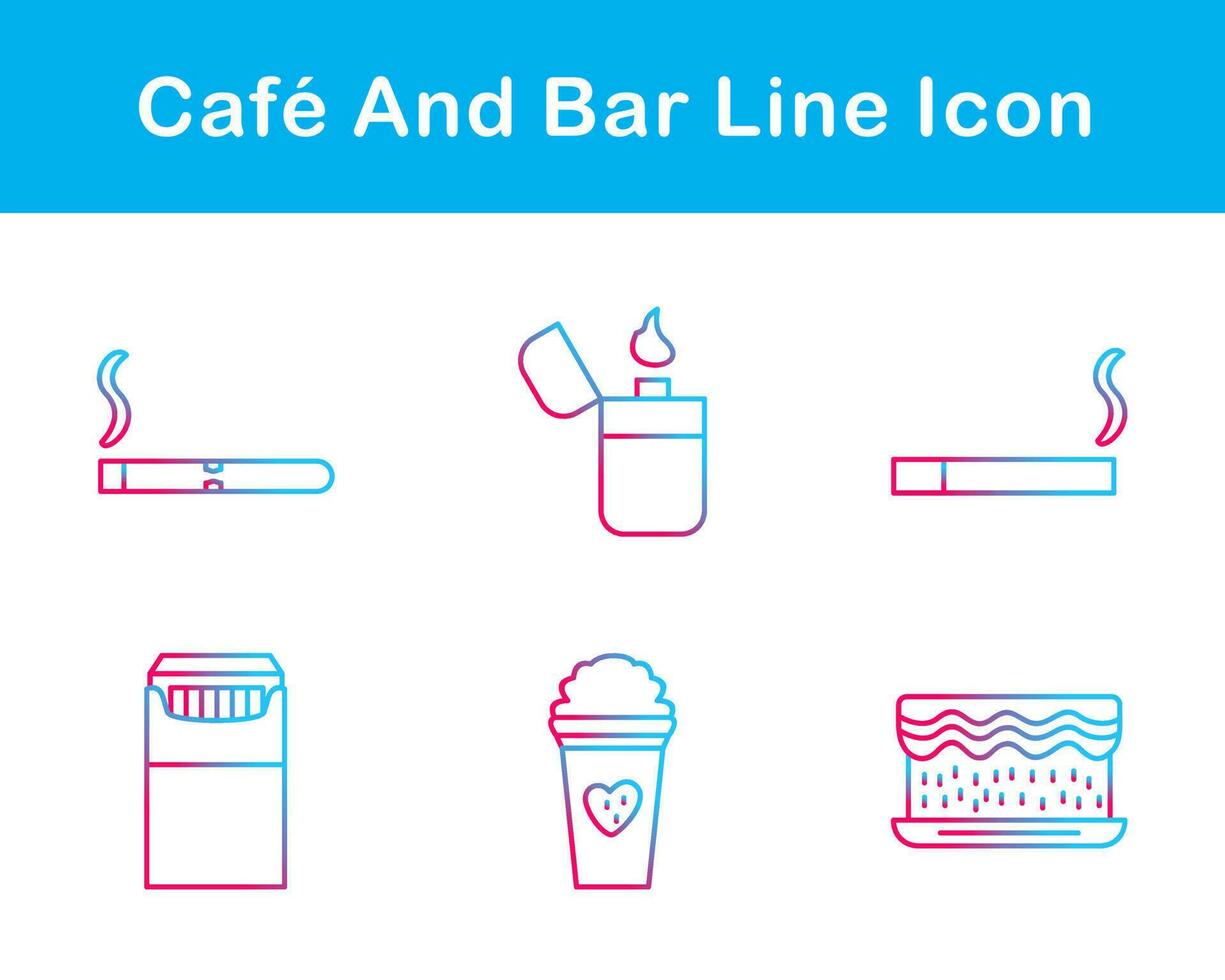 Cafe And Bar Vector Icon Set