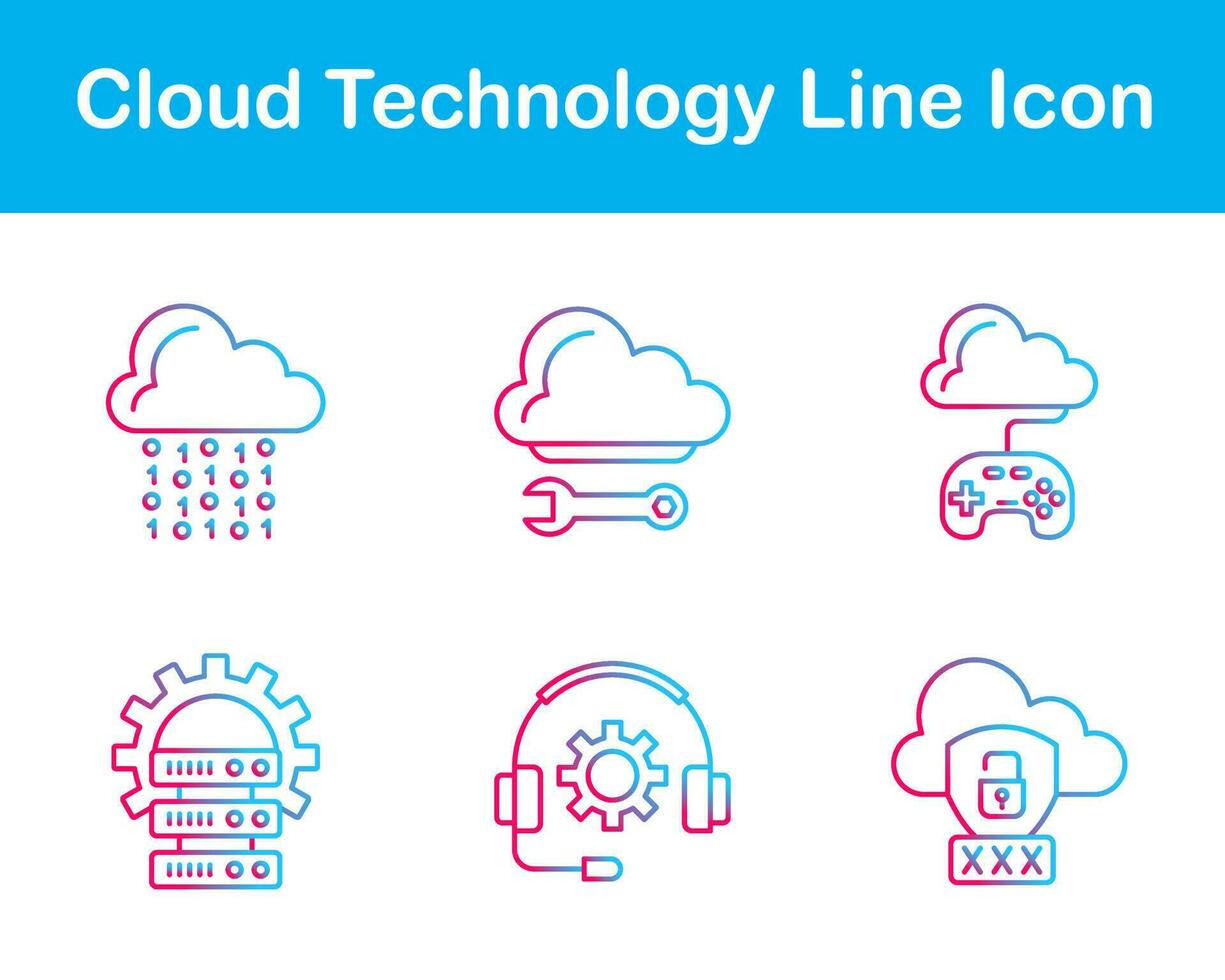 Cloud Technology Vector Icon Set