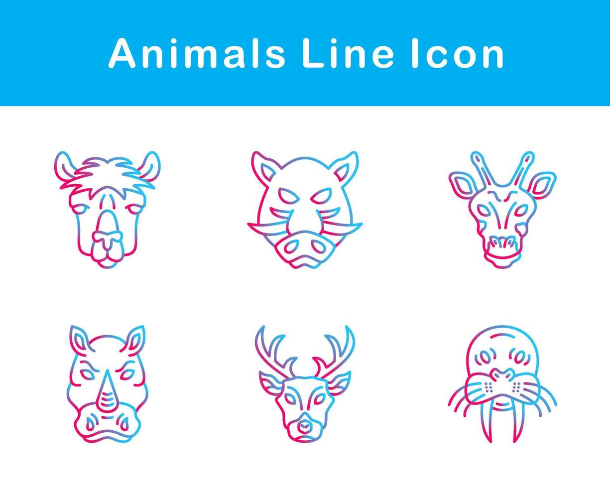 animales vector icono conjunto