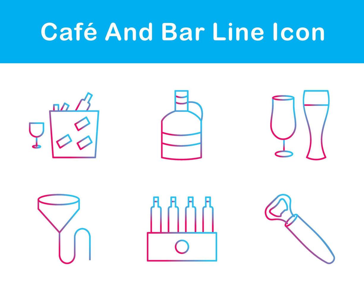 Cafe And Bar Vector Icon Set