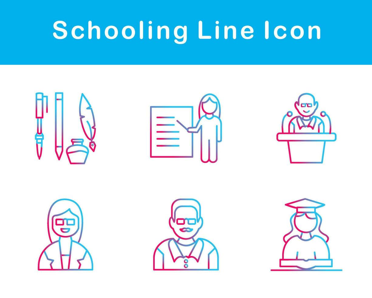 Schooling Vector Icon Set