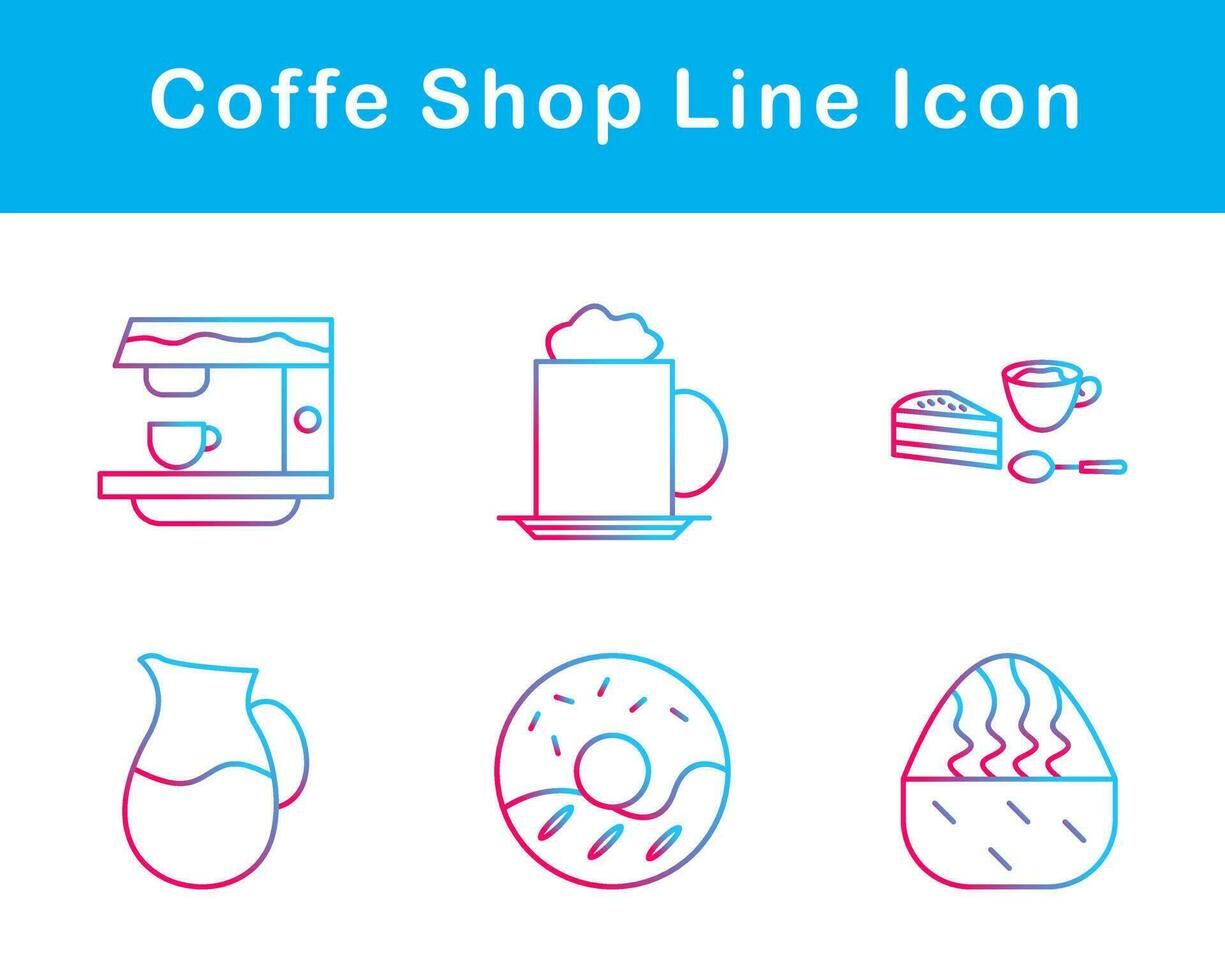 Coffe Shop Vector Icon Set