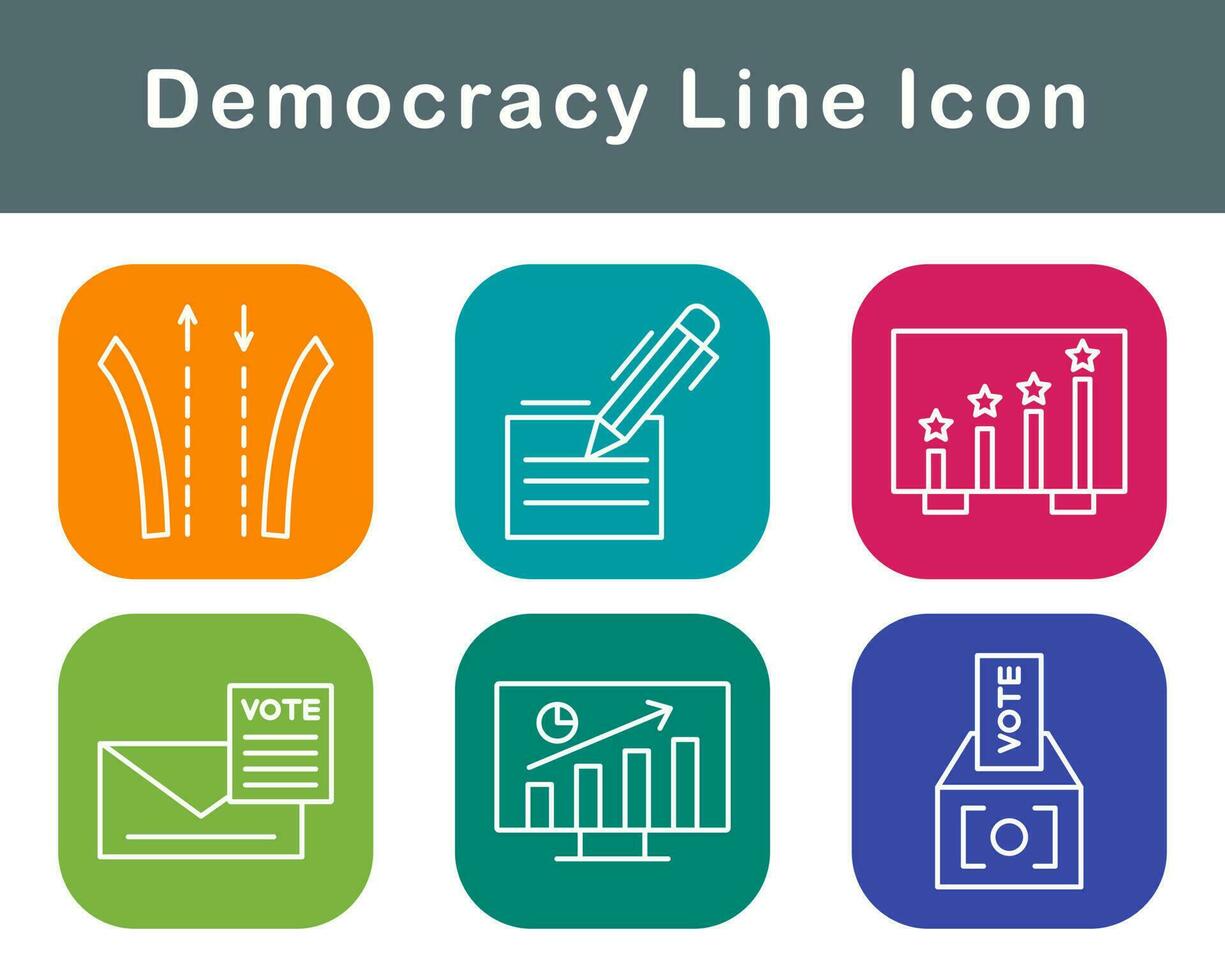 democracia vector icono conjunto