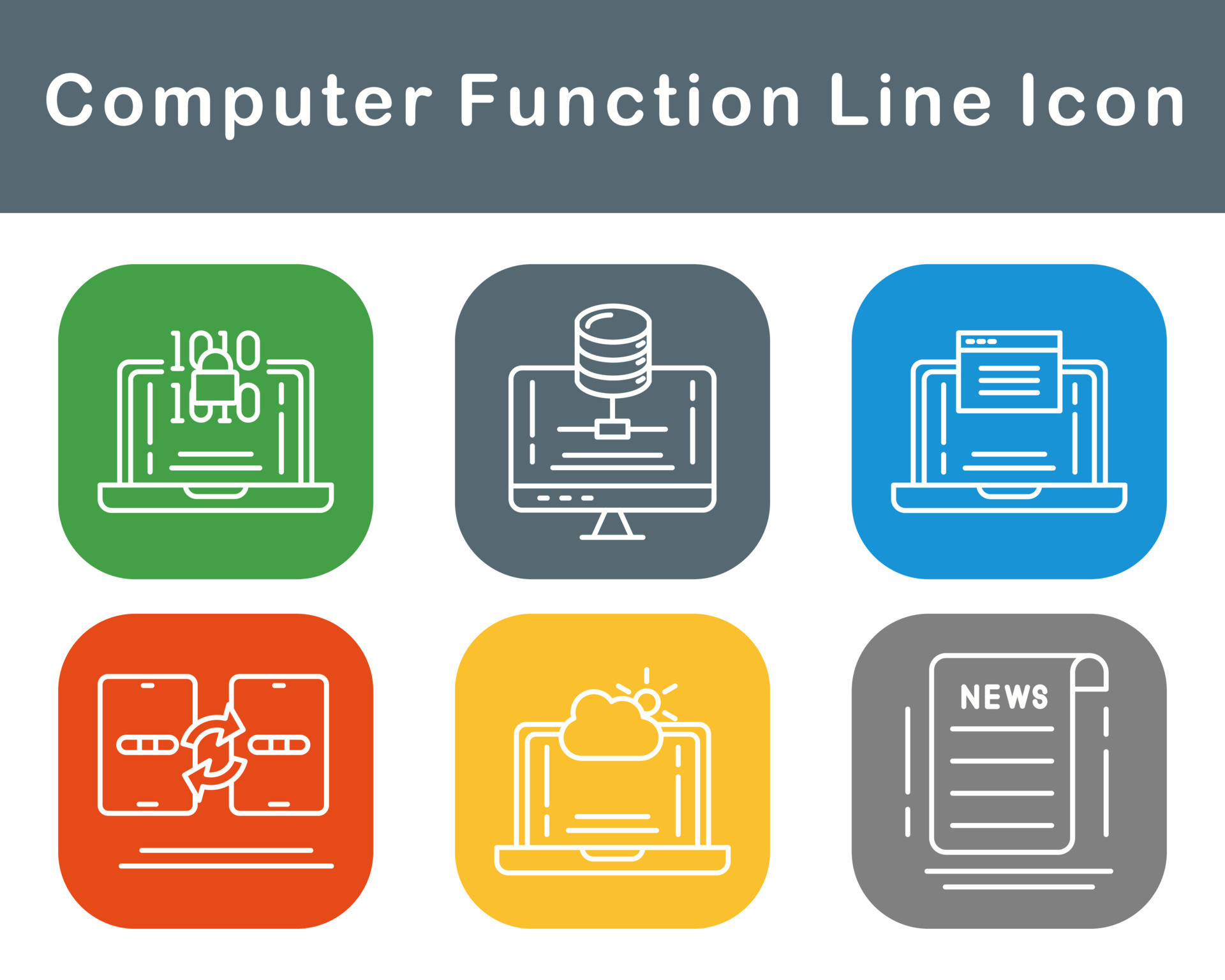 Computer Function Vector Icon Set 20653602 Vector Art at Vecteezy