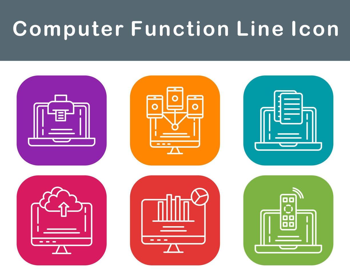 computadora función vector icono conjunto