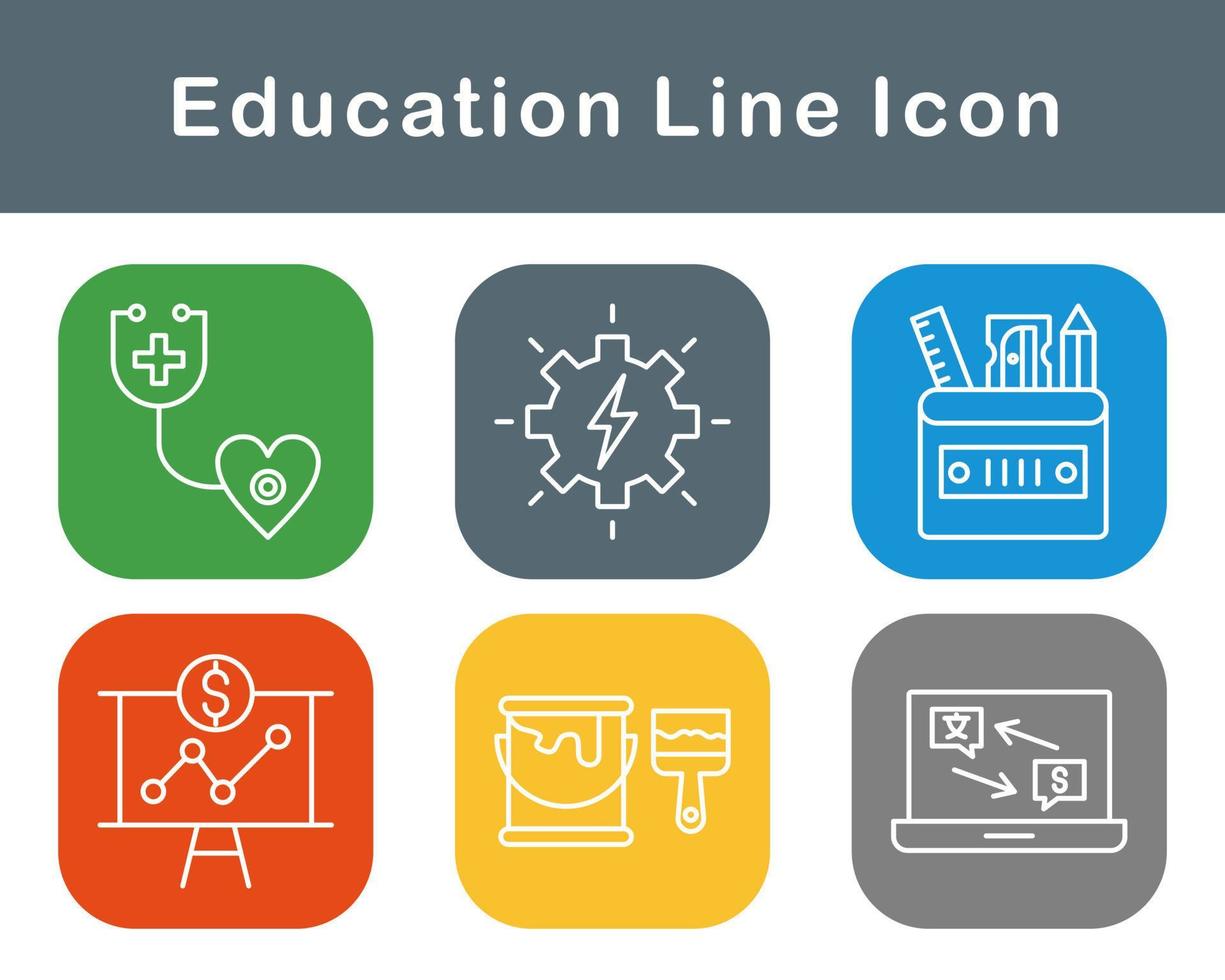 conjunto de iconos de vector de educación