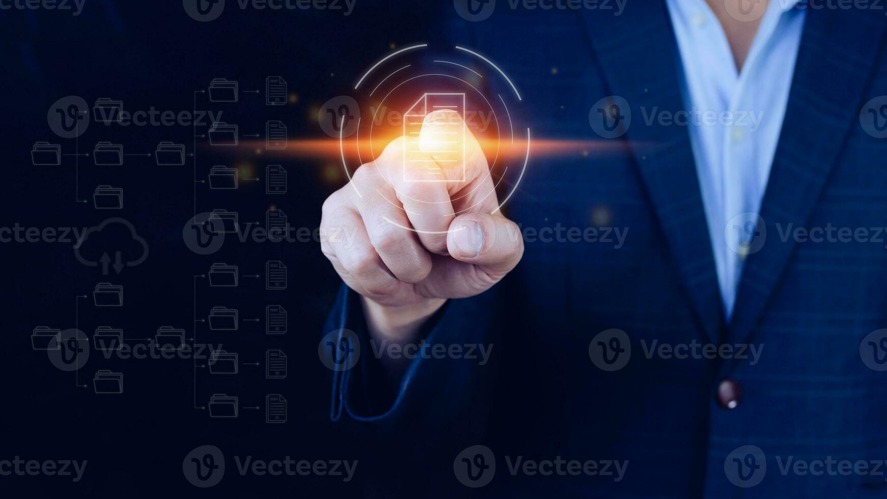 Document Management System DMS, Online documentation database and process automation to efficiently manage files, knowledge and documentation enterprise with ERP. Corporate business technology. photo