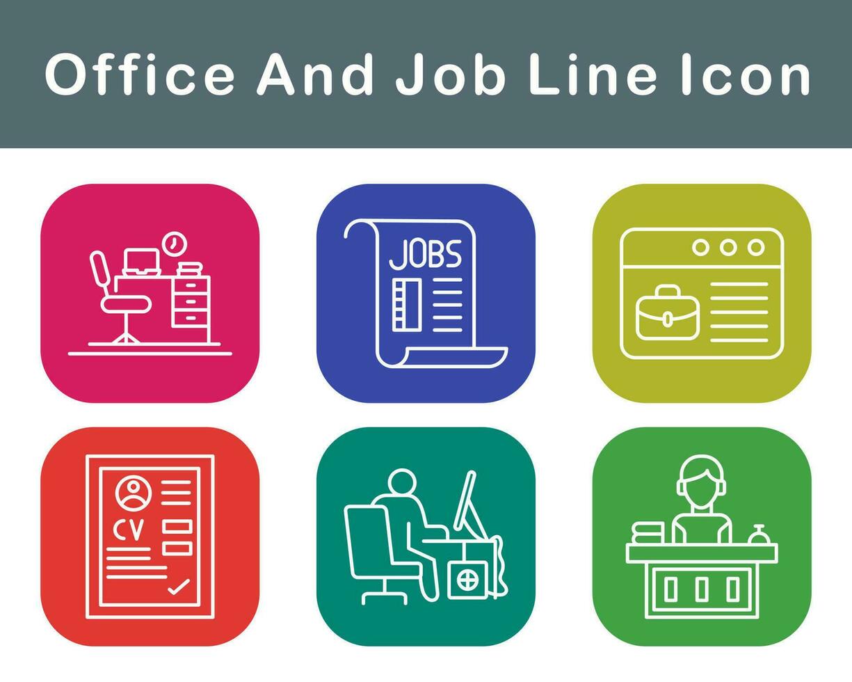 Work Office And Job Vector Icon Set