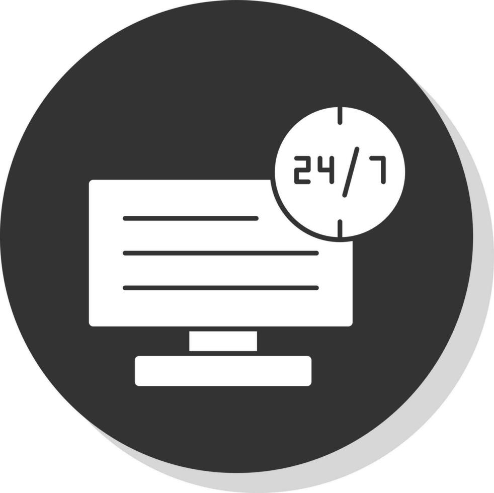 24 7 Monitoring Vector Icon Design