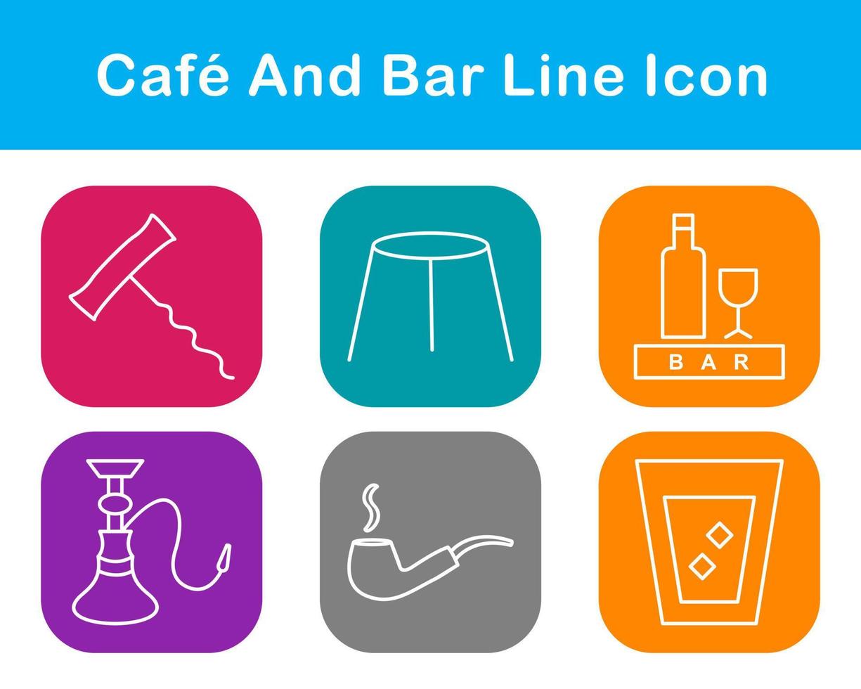 café y bar vector icono conjunto