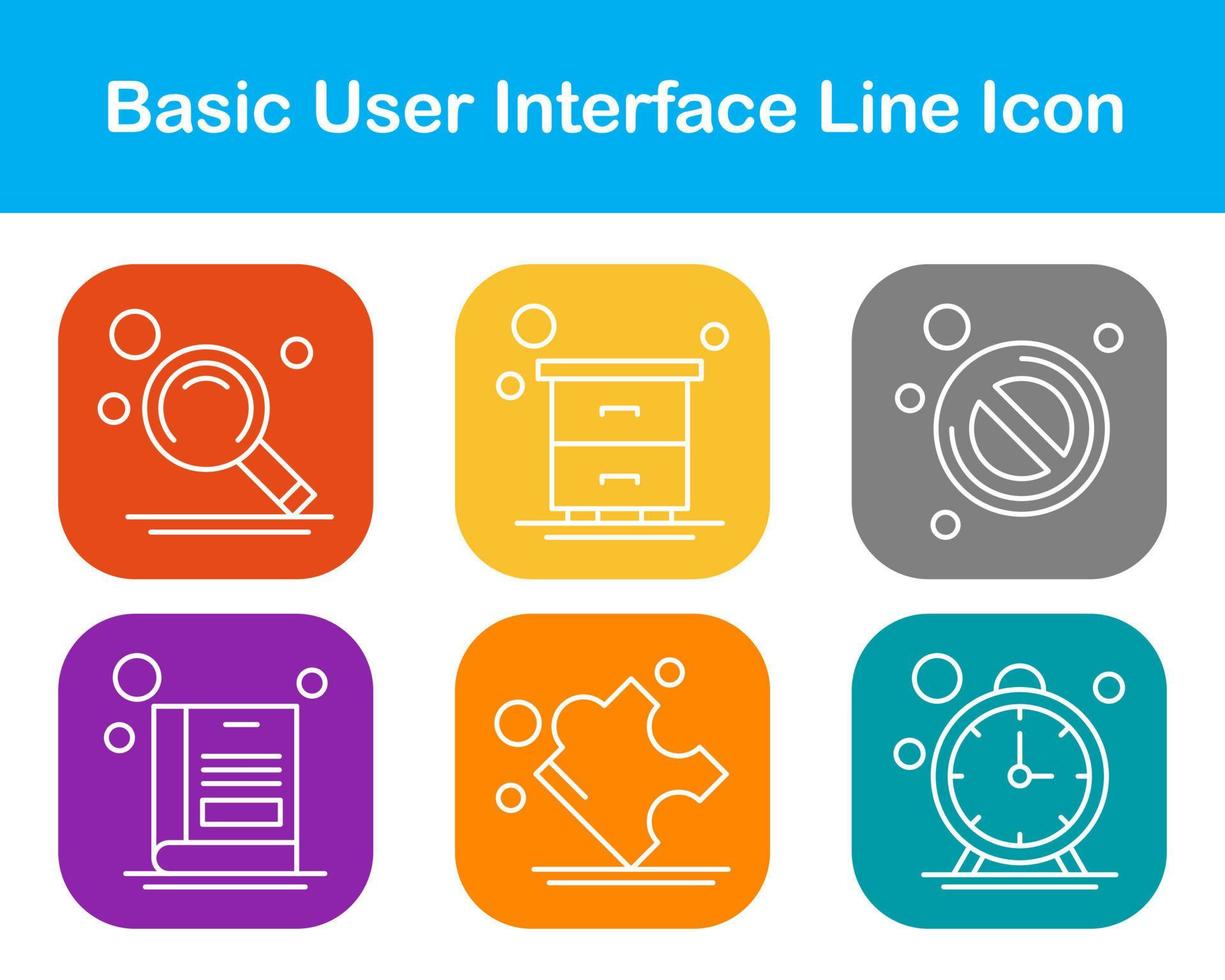 Basic User Interface Vector Icon Set