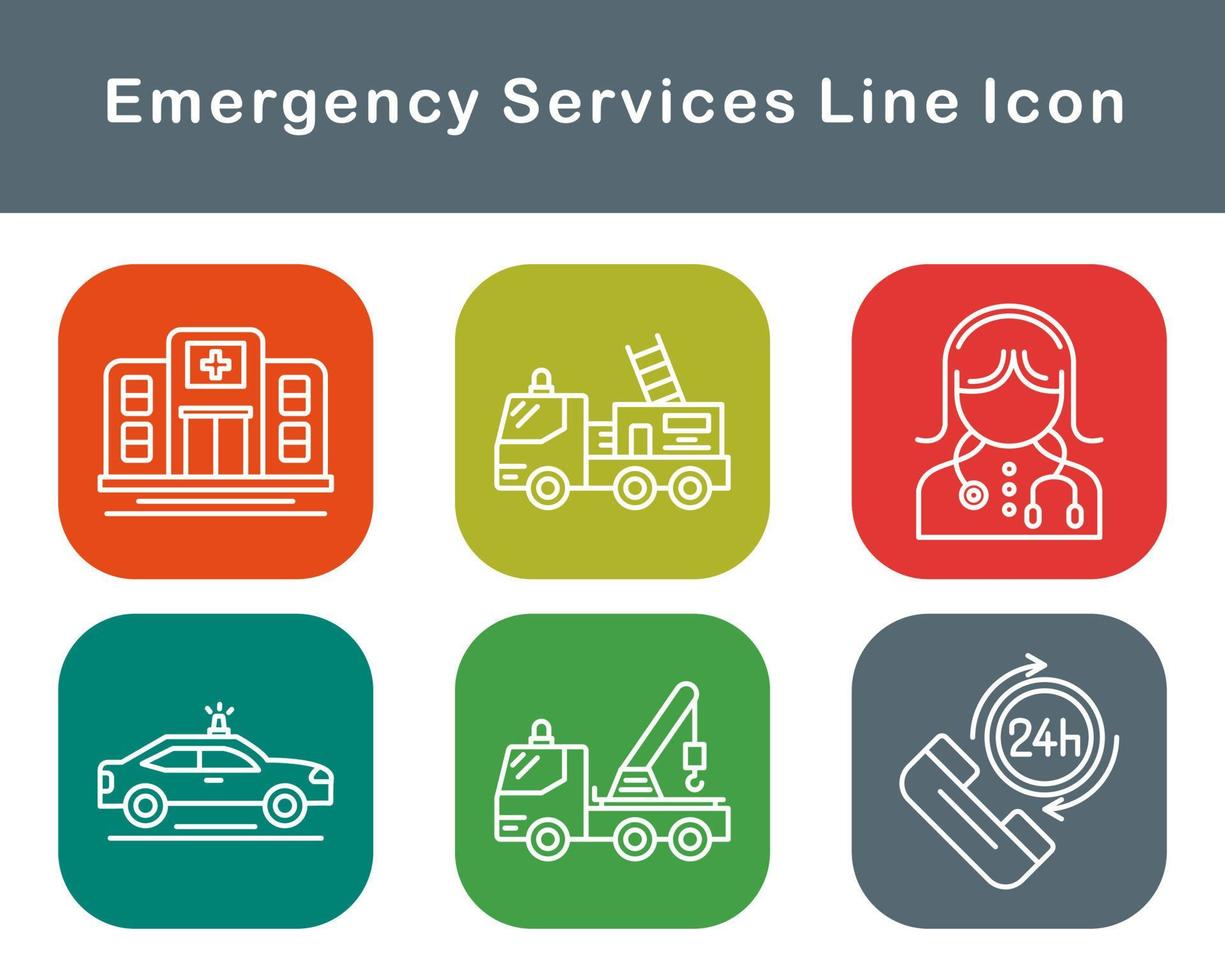 Emergency Services Vector Icon Set