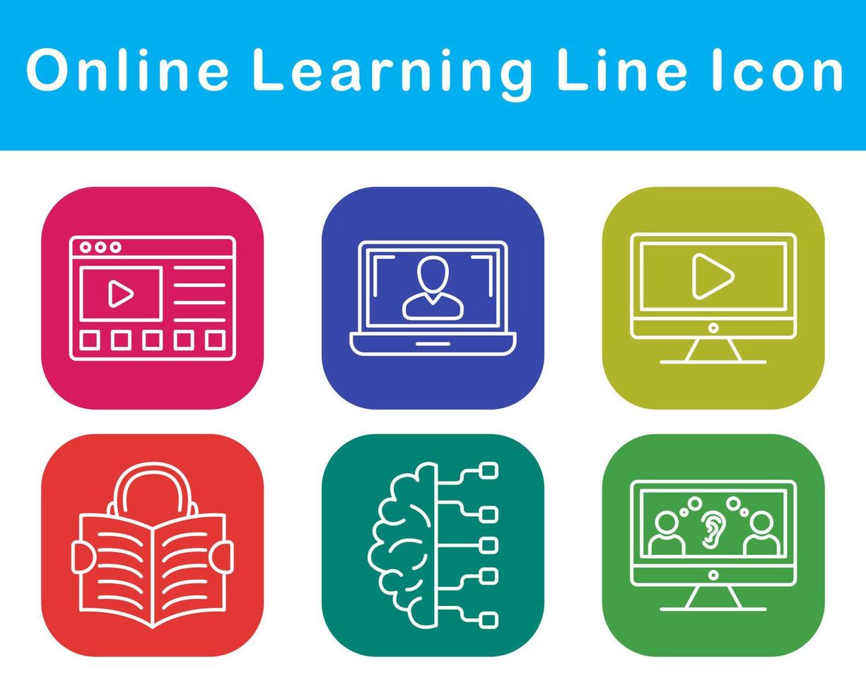 Online Learning Vector Icon Set