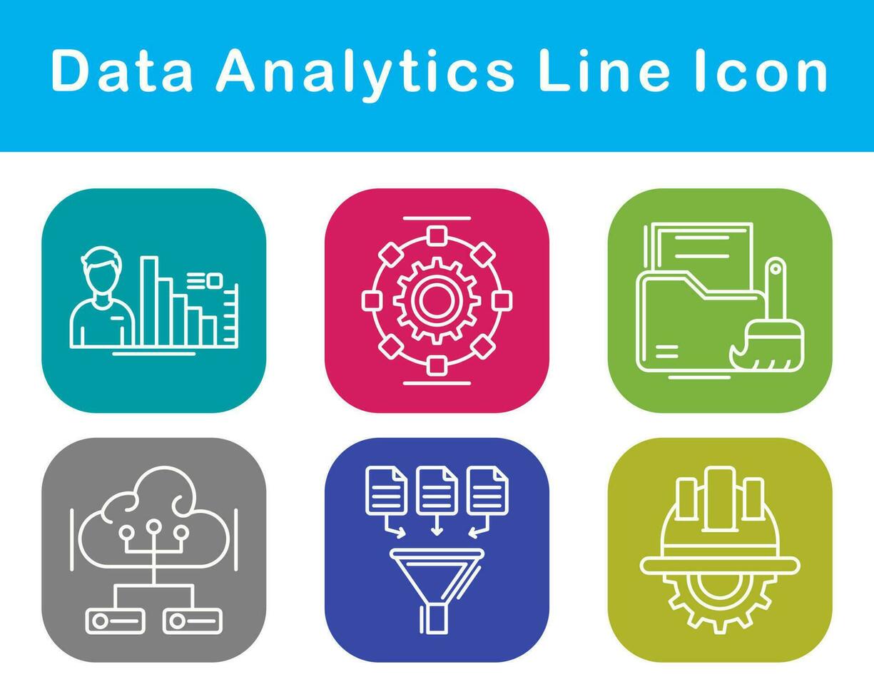 datos analítica vector icono conjunto